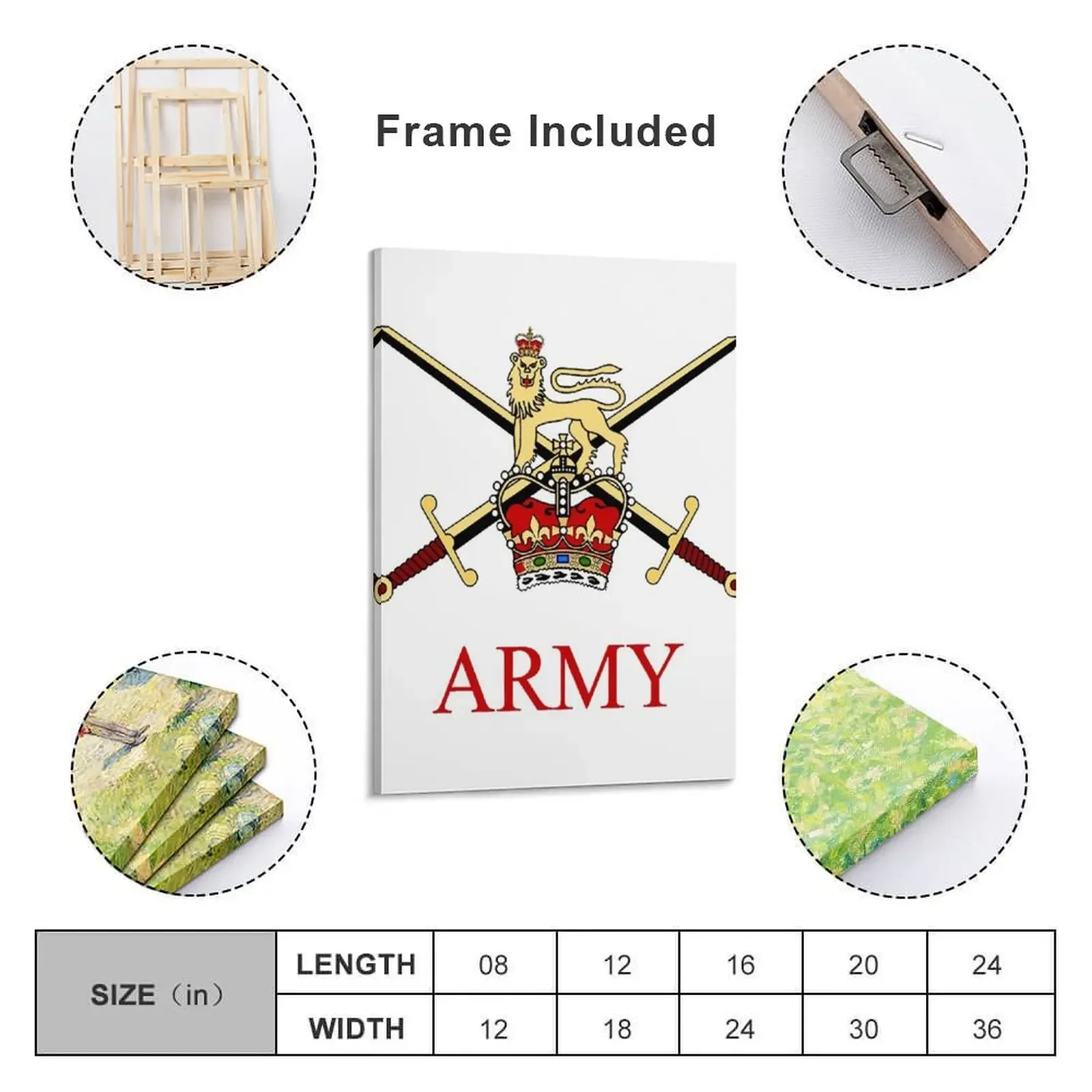 British Army Crest Canvas Painting wall decoration painting Decoration home home decorations