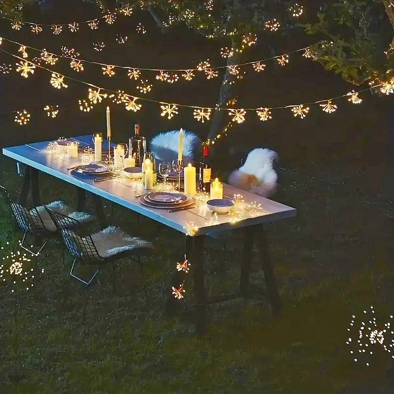 USB Firework Light String LED Garland Fairy Light Burst Star String Lights DIY Flower Decor Light for Christmas Wedding Party
