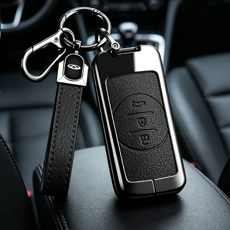 Suitable For Chery Tiggo 7 pro 8 Pro Exeed Tiggo 2 3x Arrizo 5 Pro Gx 5x EQ7 Tiggo 4 Car Key Case Cover Metal Leather Shell