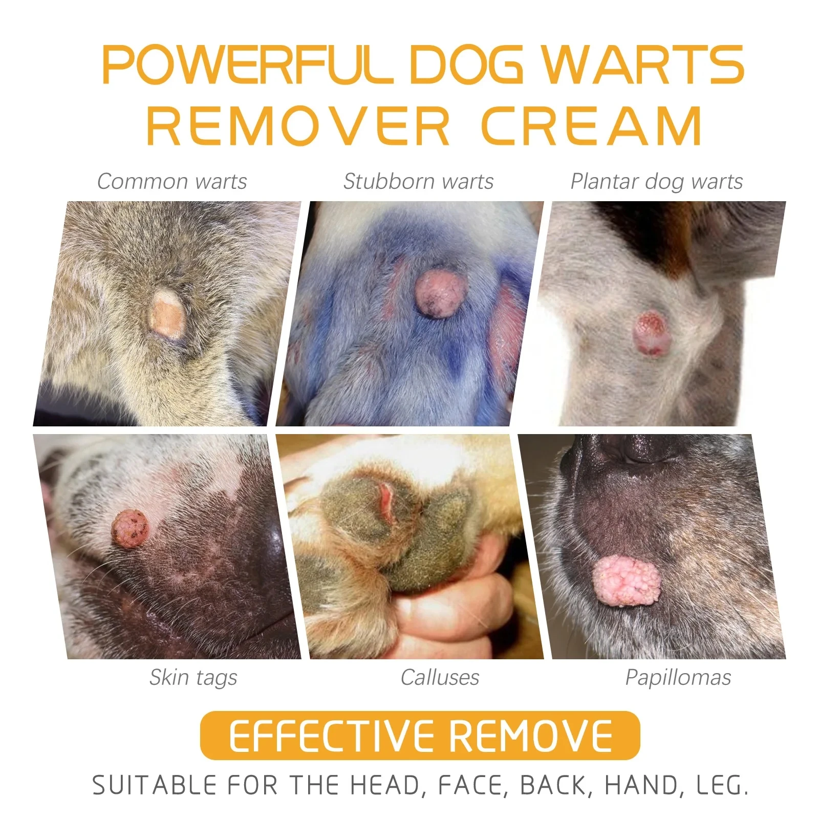 Dog Wart Remover Cream Anti Moles Painless Stain Spot Papillomas Removal Wipe off Tags Non-irritating Cat Pet Skin Tag Treatment