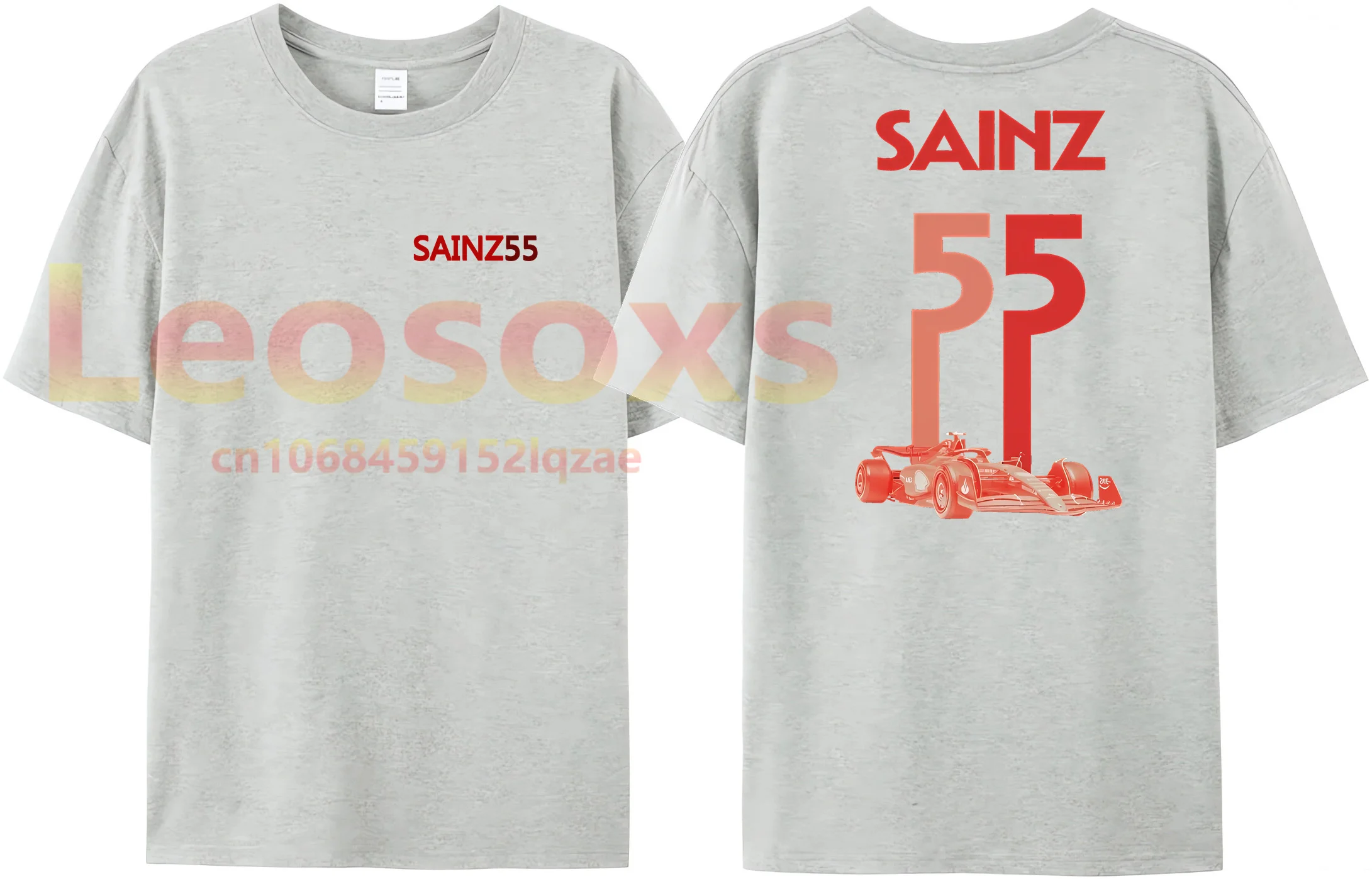 

[TEW]2024 Summer Men's Racing T-shirt F1 Carlos Sainz 55 Letter Printing Women's Unique Harajuku Casual Cotton Gift Short Sleeve