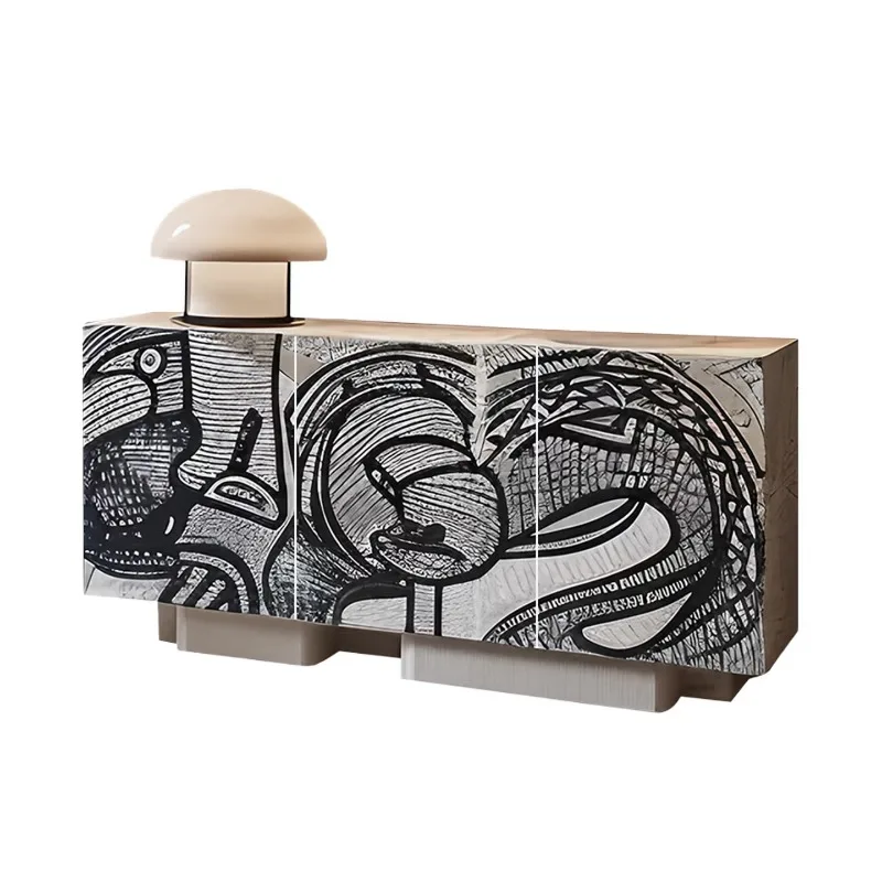 

creative hand-painted storage cabinet living room wall decorative cabinet modern simple entrance cabinet