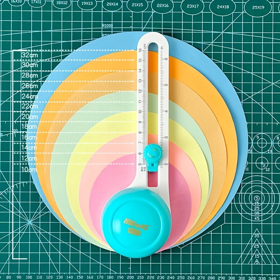 

1 шт. 360 ° Резак для бумаги, круговой резак для бумаги для творчества, диаметр резания 3,94-12,6 дюймов, 3 сменные режущие головки