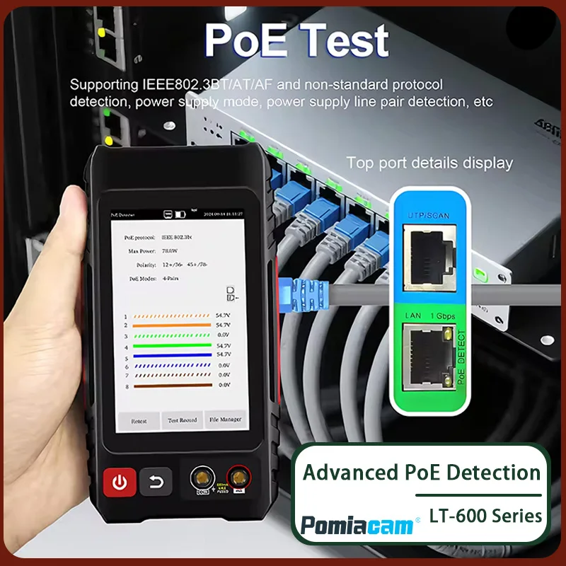 LAN Network Cable Tester RJ45 RJ11 BNC Cable Locator with PoE Test TDR Length Measurement Tool LT-600 Short circuit detection