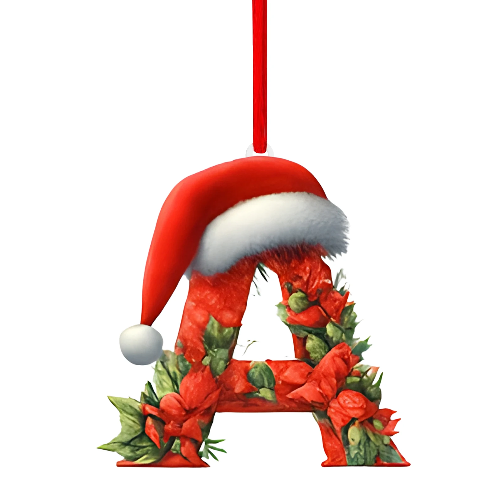 Ornamento de Natal com 26 letras, decorações de Natal em acrílico, enfeites de natal