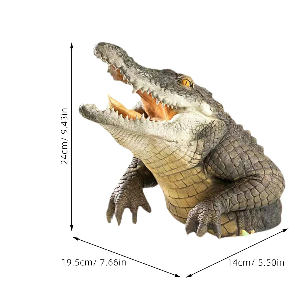 

Crocodile Head Ornaments Floating Pool Pond Decoration Realistic Animal Statue Figurine Outdoor Decorations Models pond animals