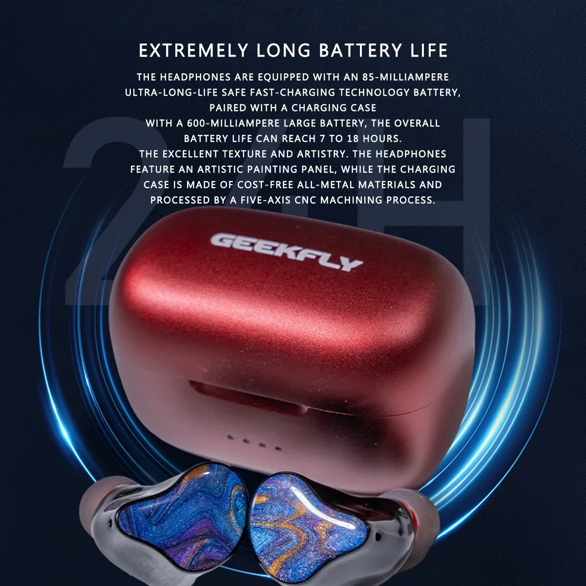 

GEEKFLY VITAS 2BA+2PZT+Planar+DD HIFI TWS Bone Conduction Bluetooth5.4 Wireless Gaming Music Earbuds Earphone with Audio DAC AMP