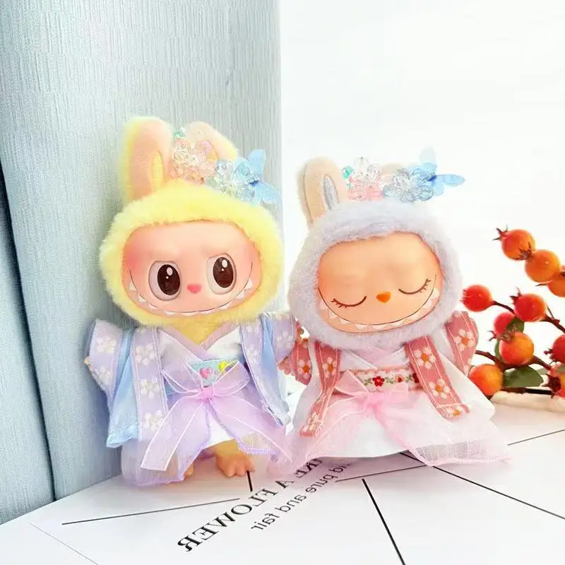 

Labubu Hanfu Outfit Chinese Style Playing House Cosplay Ancient Costume Outfit Set for 17CM Labubu Plush Doll