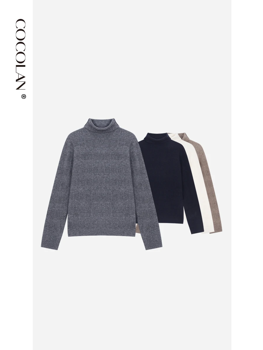 

Women's High Collar Sweater Camere 30% Wool 70% Thi Winter Faion Casual Sle Handwritten LAN CL8MY26