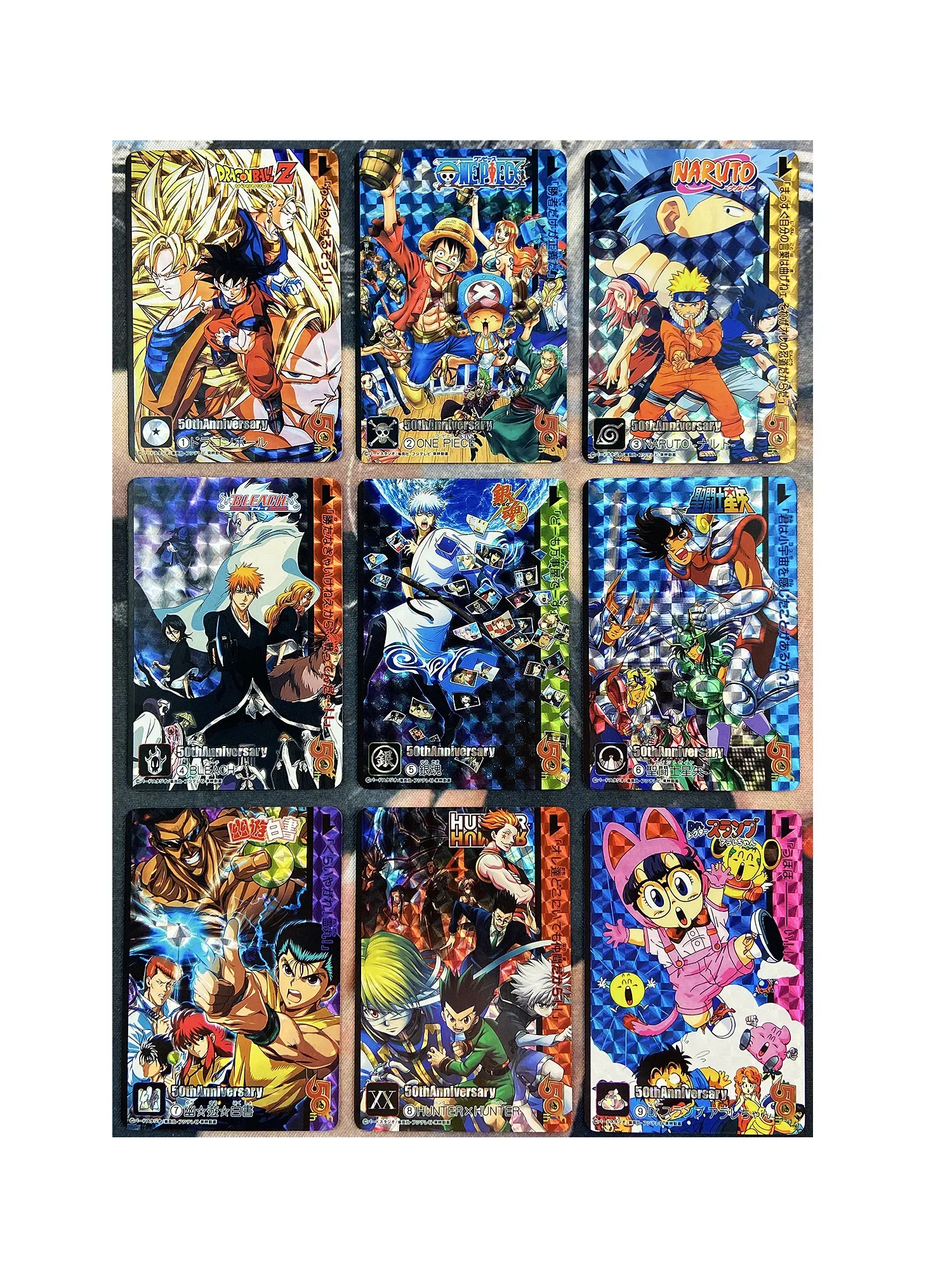 9pcs/set Jump 50th Anniversary Weekly Shonen Dragon Ball Z One Piece No.1 Hobby Collectibles Game Anime Collection Cards