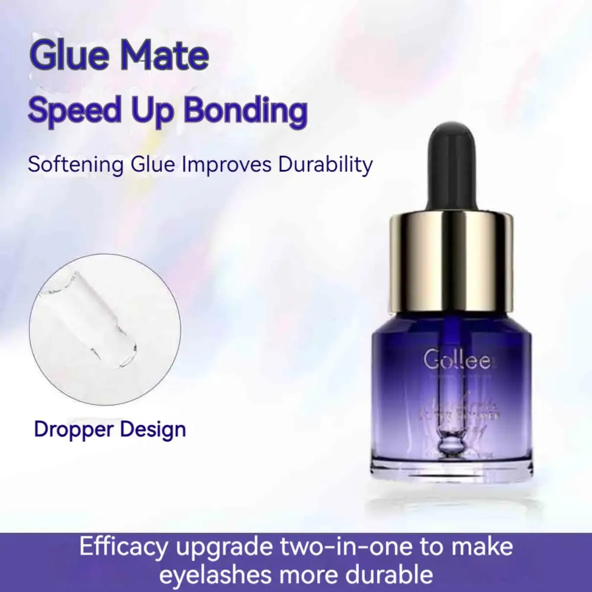 

Gollee Lash Extensions 15ML Eyelash Cleaner Primer Super Bonder Eyelashe Preparation Cleaner Bonder Lash with Aloe Makeup