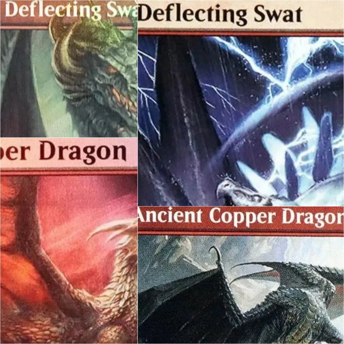 

"Deflecting Swat/Ancient Copper Dragon" TCG Magical Proxy Black Top Quality Playing gathering Board Game Deck Trading Cards
