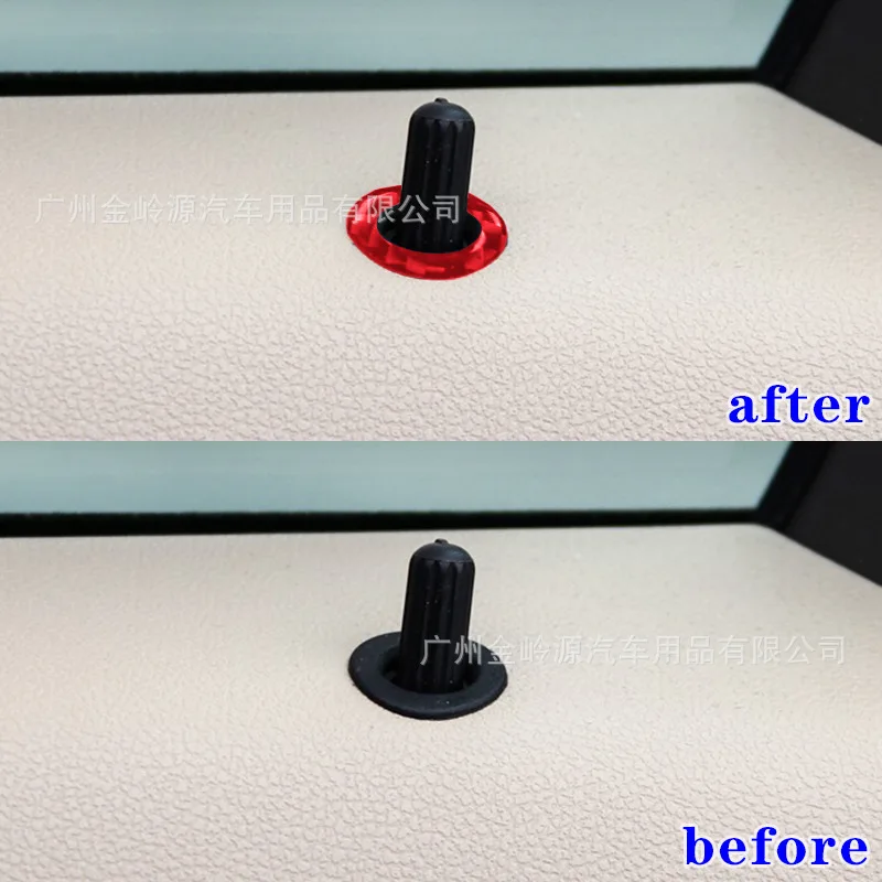 For 2009-12 Mercedes-Benz R-Class Car Interior Modification Carbon Fiber Front Door Lock 2 Pieces Decorative Stickers