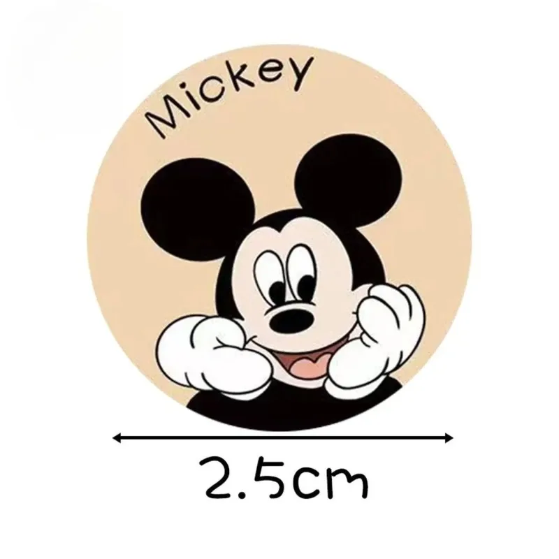 สติ๊กเกอร์ 500 ชิ้น / 1 ม้วน การ์ตูนแอนิเมชั่น มิกกี้เมาส์ สติ๊กเกอร์มิกกี้ สติ๊กเกอร์ตกแต่งเด็ก รางวัลการปิดผนึกสําหรับเด็ก