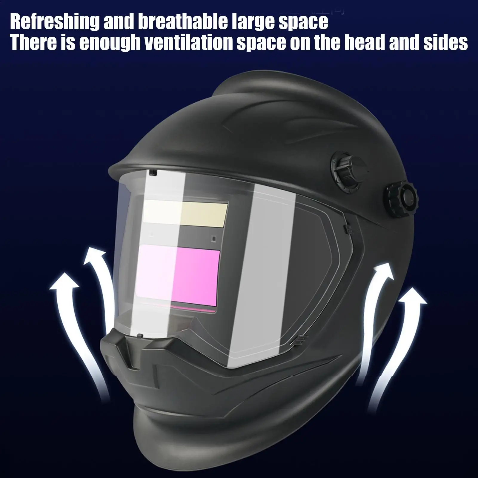

Welding Helmet Solar Powered Welder Helmet Anti-Glare Wide Shade Adjustable Face Protector Headgear For Metal Fabrication