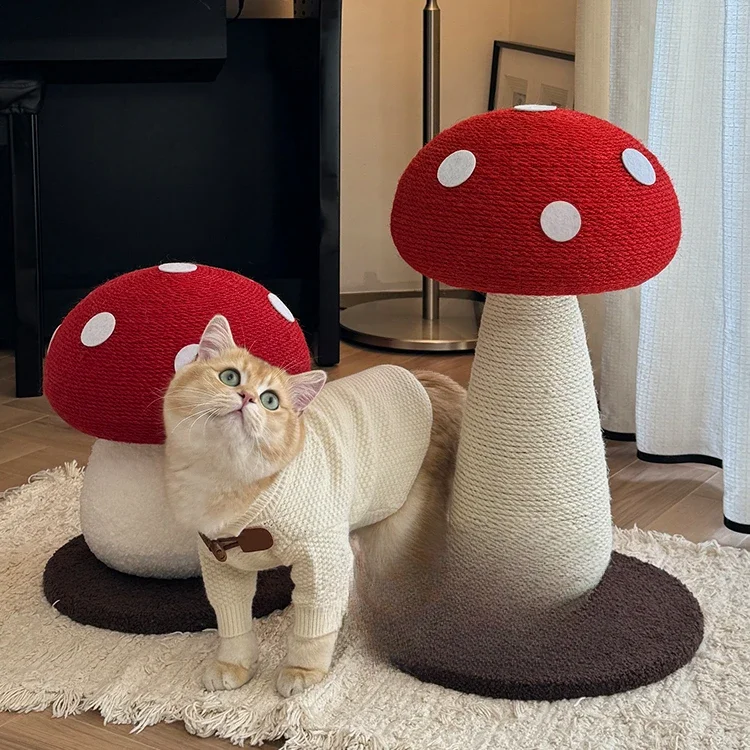 Red mushroom cat scratching board cute wear-resistant anti-scratch cat toy