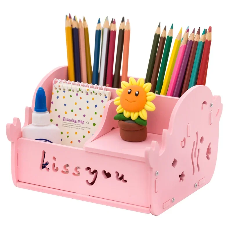 

Multifunctional Desk Office Organizer Storage Holder Desktop Pencil Pen Sundries Badge Box Stationery Office School Supplies