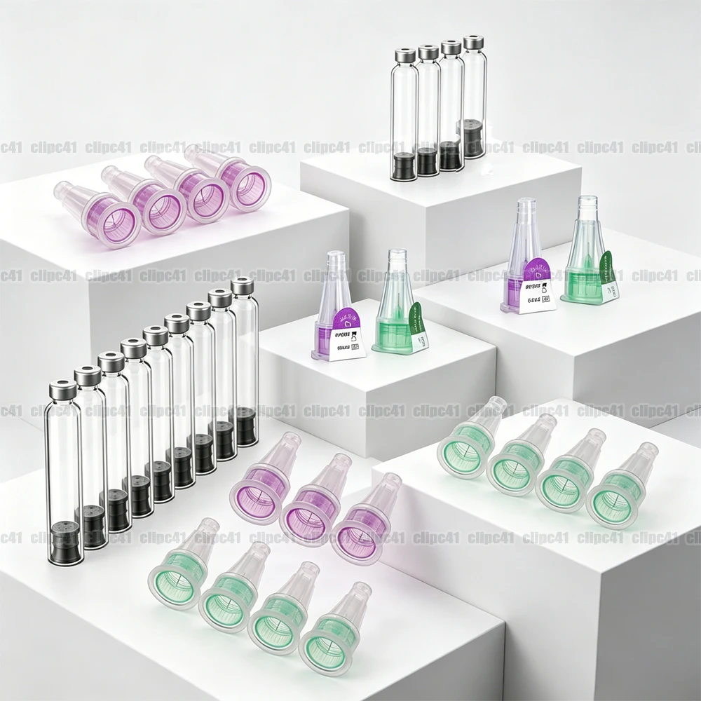 1Set Insulin Cartridges Cassette Bottle For Lilly Insulin Injection Pen Individual Packaging Medical Insulin Needle 4mm 6mm 8mm