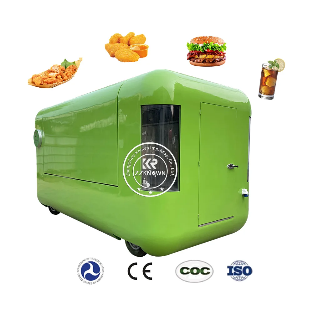 OEM Mobile Coffee Food Cart Ice Cream Kiosk DOT Concession Food Trailer Restaurant Food Truck With Full Kitchen for Sale