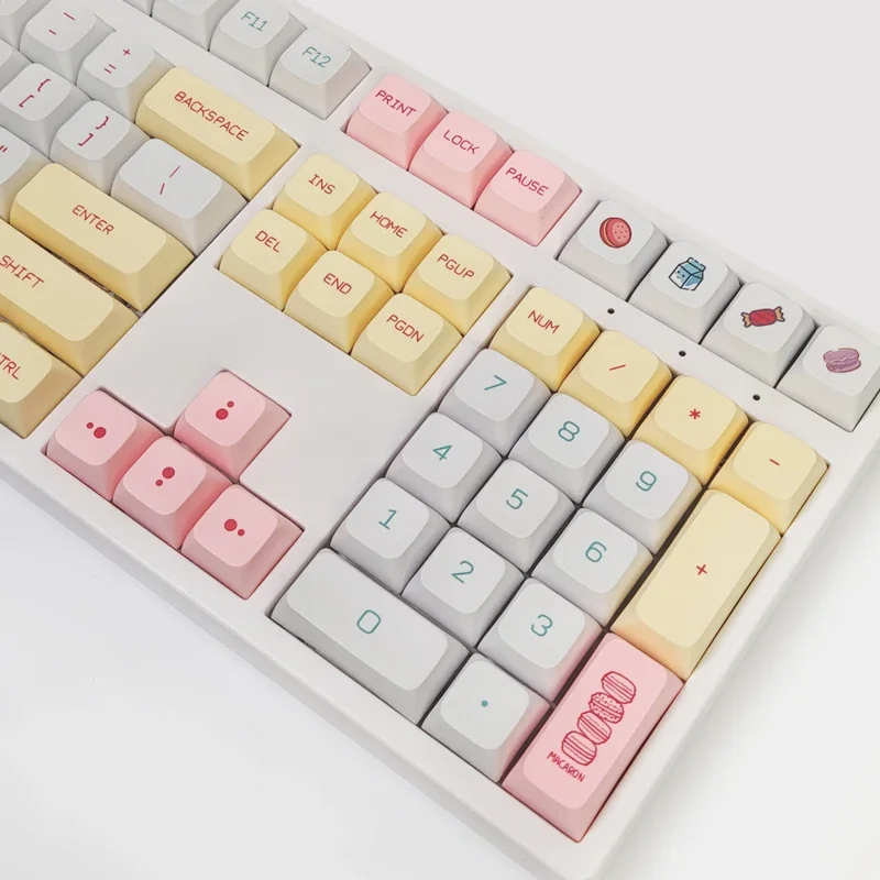 135 teclas macaron cor xda perfil pbt teclas para cereja mx switch teclado mecânico para jogos diy sublimação substituir tampa chave