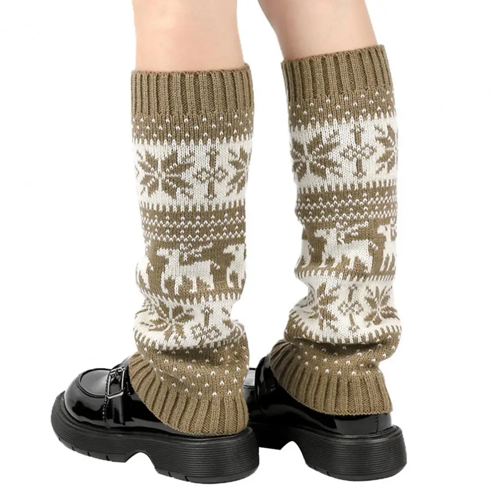 

Christmas Themed Footwear Christmas Style Winter Calf Covers Elk Snowflake Jacquard Piled Socks for Wear Sports Outing High