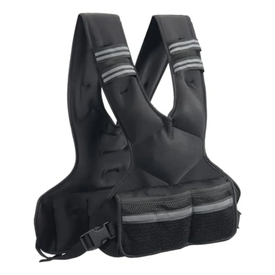 Adjustable Weighted Vest 1120lb with 6 Ironsand Weights for Strength Training Running Jogging Reflective Stripe Safety Feature