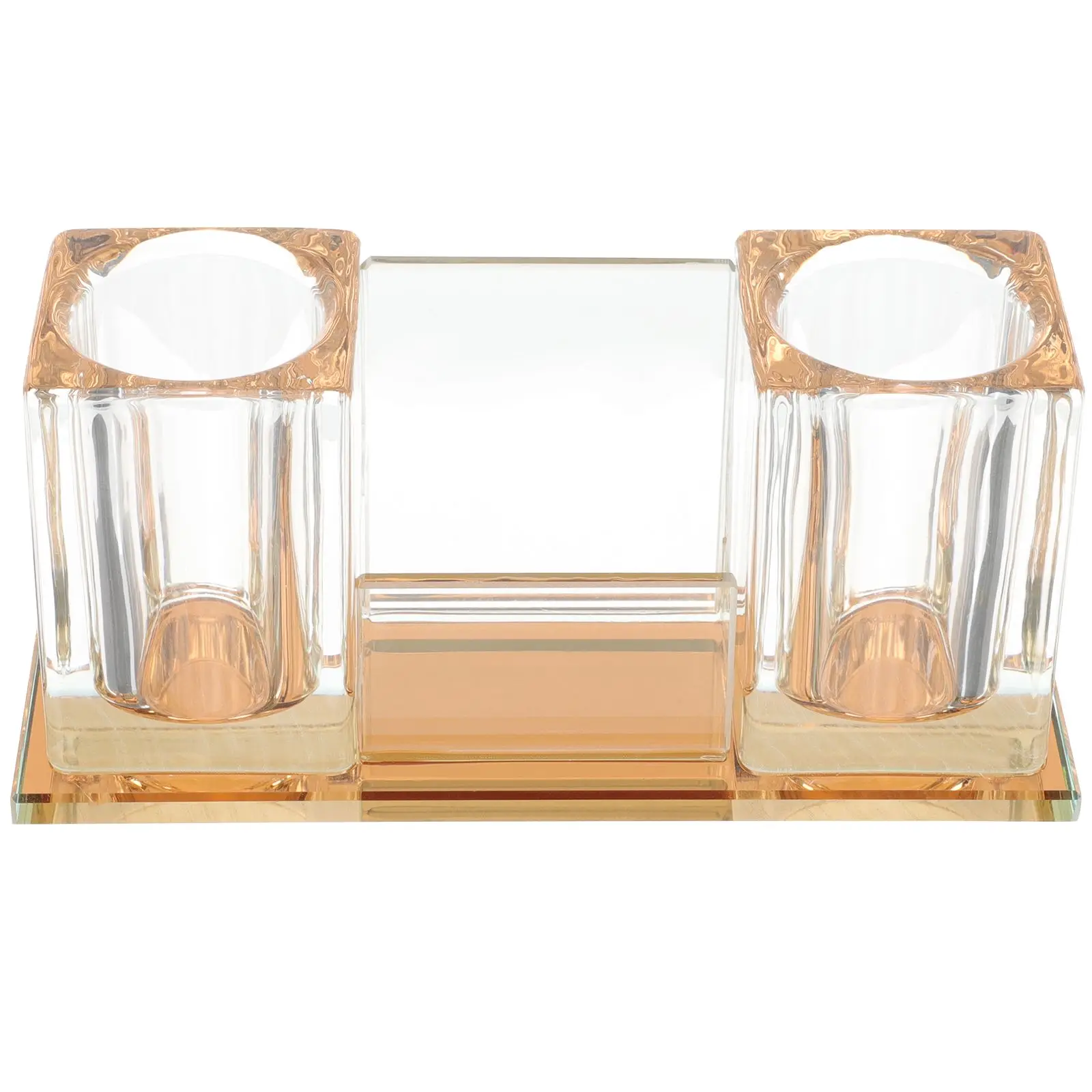 

Crystal Microphone Stand Acrylic Base for Desktop Wireless Mic Holder Stable Tabletop Rack Universal Champage Color