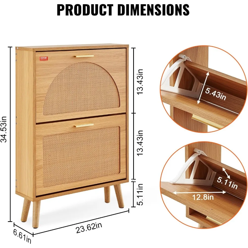 Shoe Storage Cabinet for Entryway, 23.6\