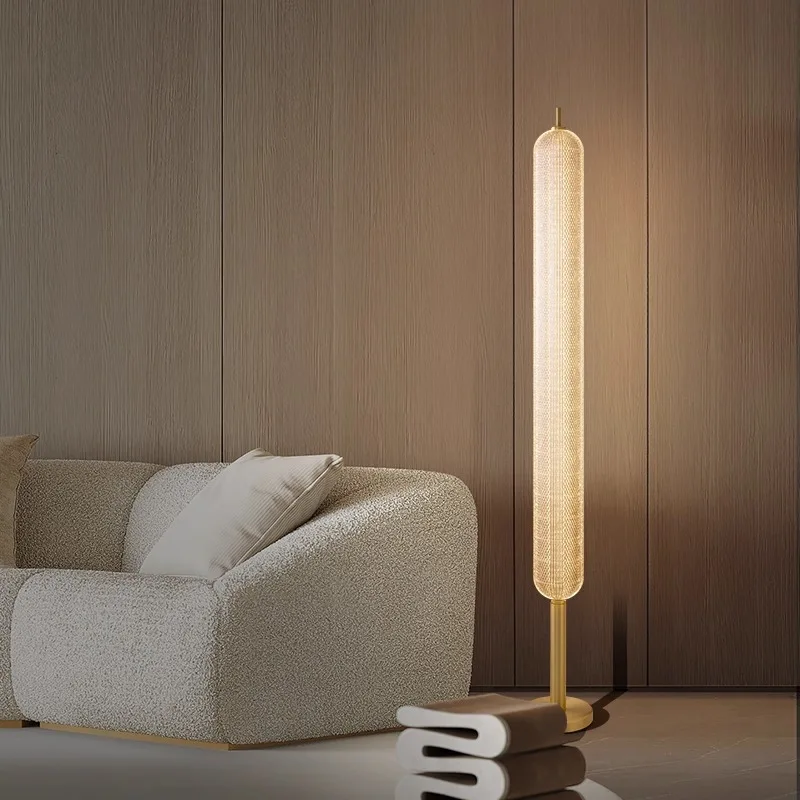 

Full copper upright desk lamp bedroom bedside tea table living room sofa atmosphere light luxury floor lamp