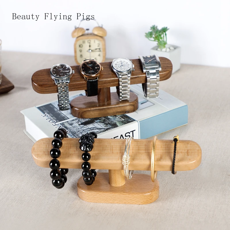 

1 Pc Black Walnut Watch Stand Bracelet Display Stand Base Jewelry Tray Dressing Table Storage Home Decoration Home Accessories