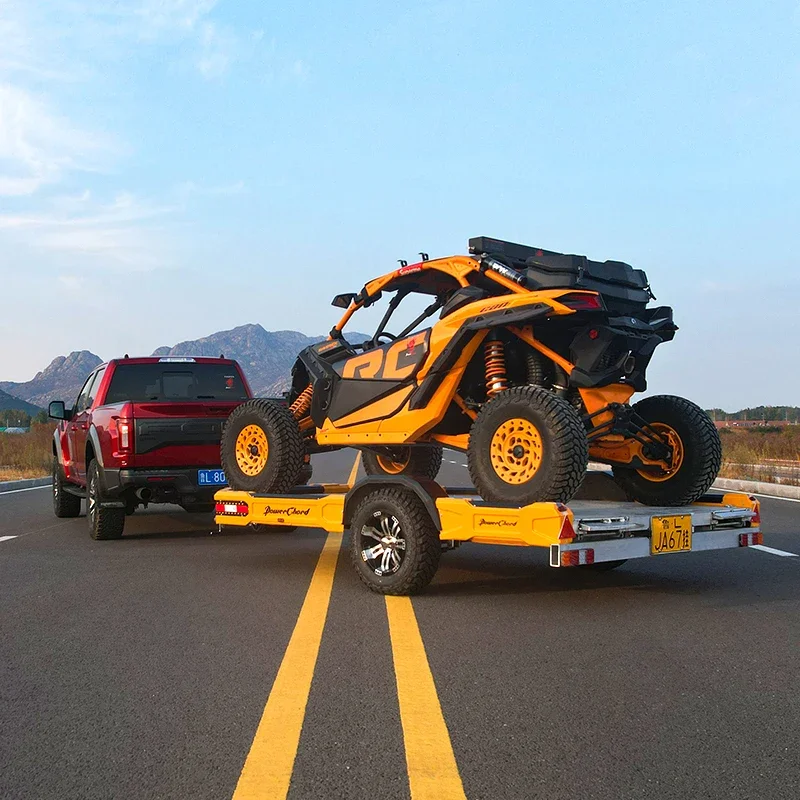 Trailer ATV/UTV Off-Road Racing Trailer, Car Sports Car Motorcycle Motorboat Excavator Flat Trailer