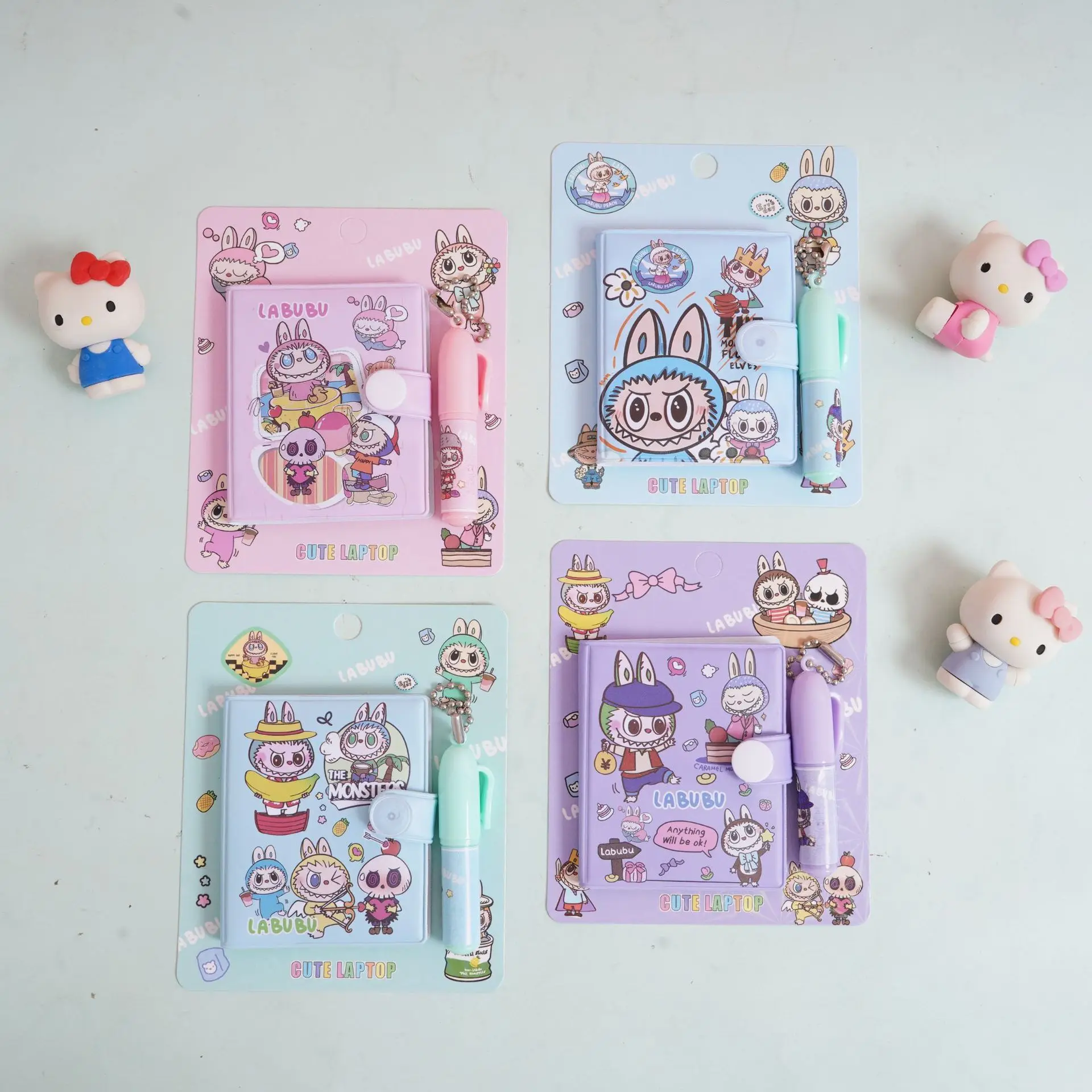 

Labubu student pocket notebook LABUBU with pen small text stationery set portable memo pad