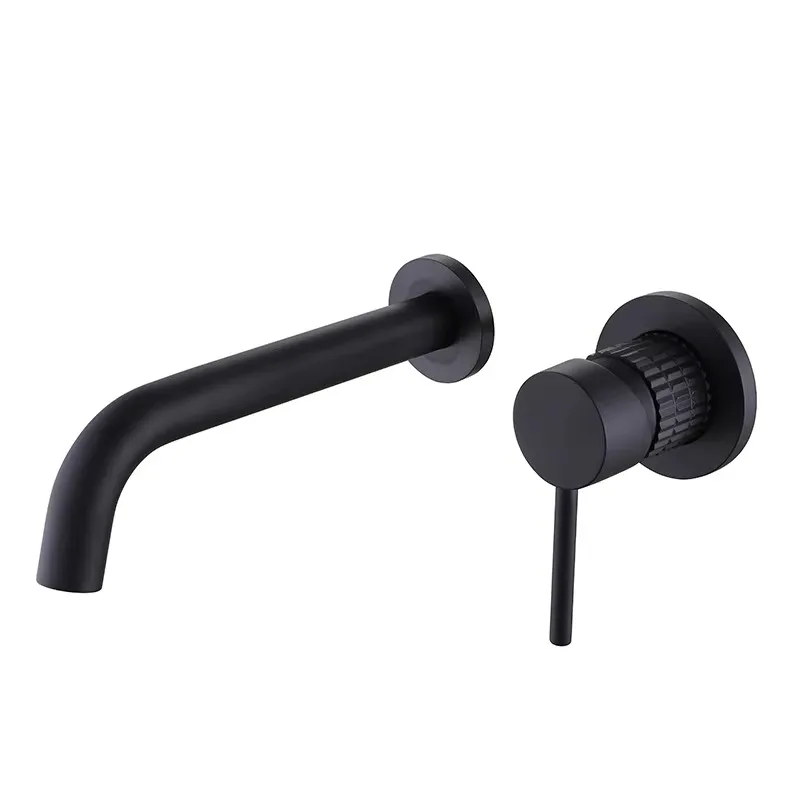 

Single Handle Brushed Gold Water Tap Hot Cold Mixer Hidden in Wall Mounted Concealed Basin Faucet