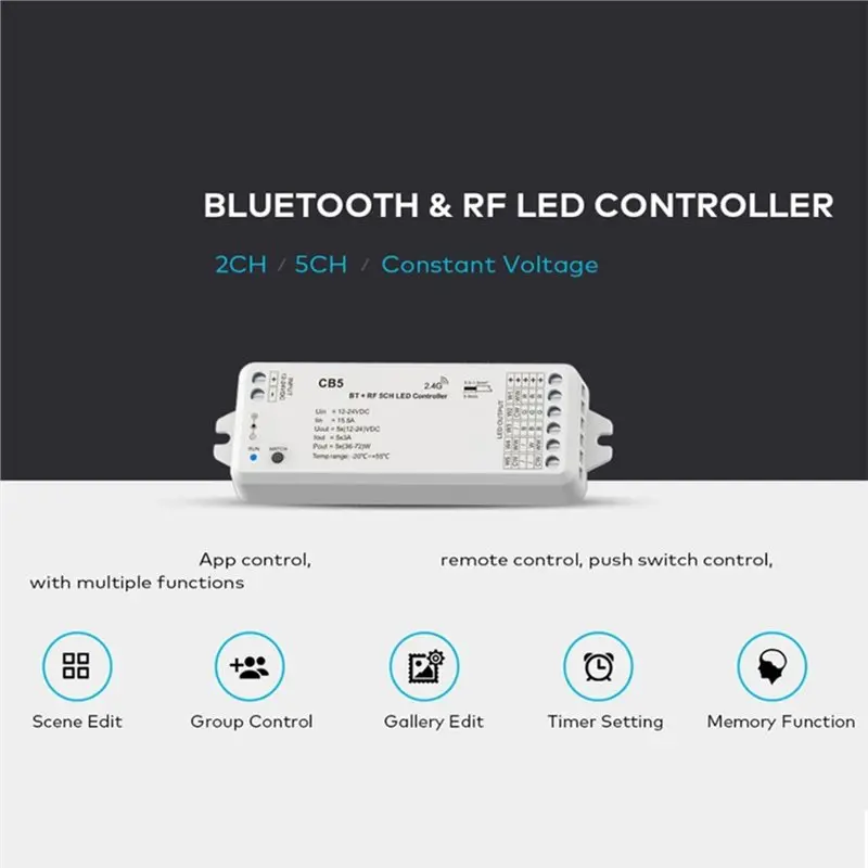 A02M-Casambi Bluetooth Smart LED Controller DC 12V 24V Dimmer Casambi APP Control For Single Color CCT RGB RGBW RGBCCTLED