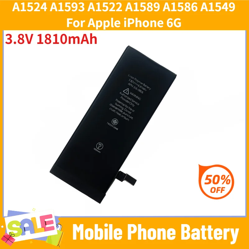 For Apple iPhone 6G A1524 A1593 A1522 A1589 A1586 A1549 High Quality 3.8V 1810mAh Mobile Phone Replacement Battery
