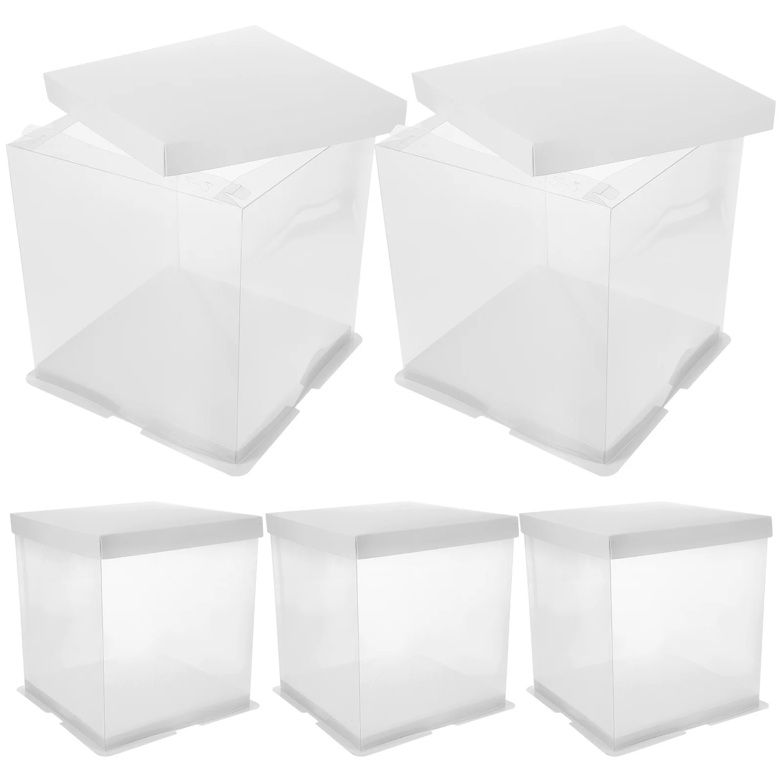 

5Pcs Clear Cake Boxes Plastic Small Cake Containers Bakery Boxes Ideal for Gift Candy Pastries Packaging