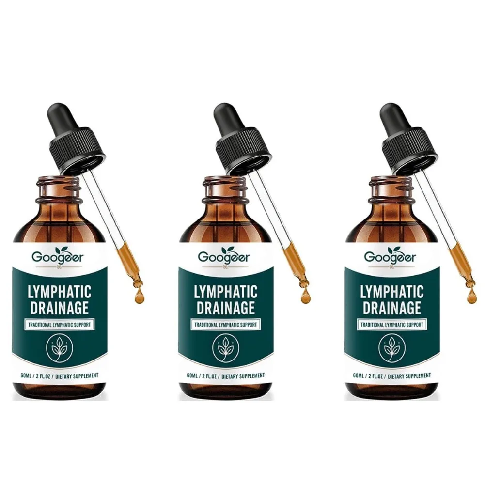 1-5Pcs Premium Lymphatic Drainage Drops,For Improve Swelling,Googeer Natural Plant Mixed Body Gentle Care Ampoule Supplement