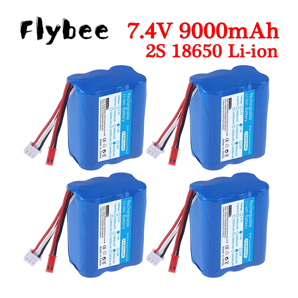 7.4V 9000mAh 18650 Lithium Battery Pack JST plug for HuanQi 957/948/848B/827B/823/955/956/957/948 MJX F45/T55 RC Toys Cars Parts