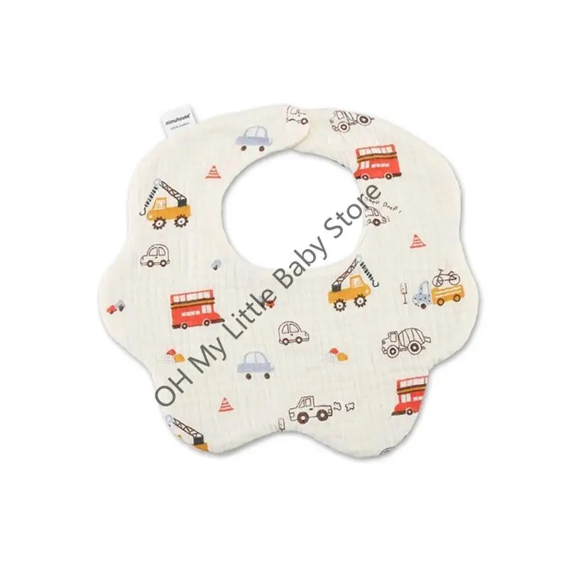 مريلة أطفال M76C مصنوعة من القطن الخالص مع إبزيم كبس للأولاد والبنات أثناء تناول الطعام #3