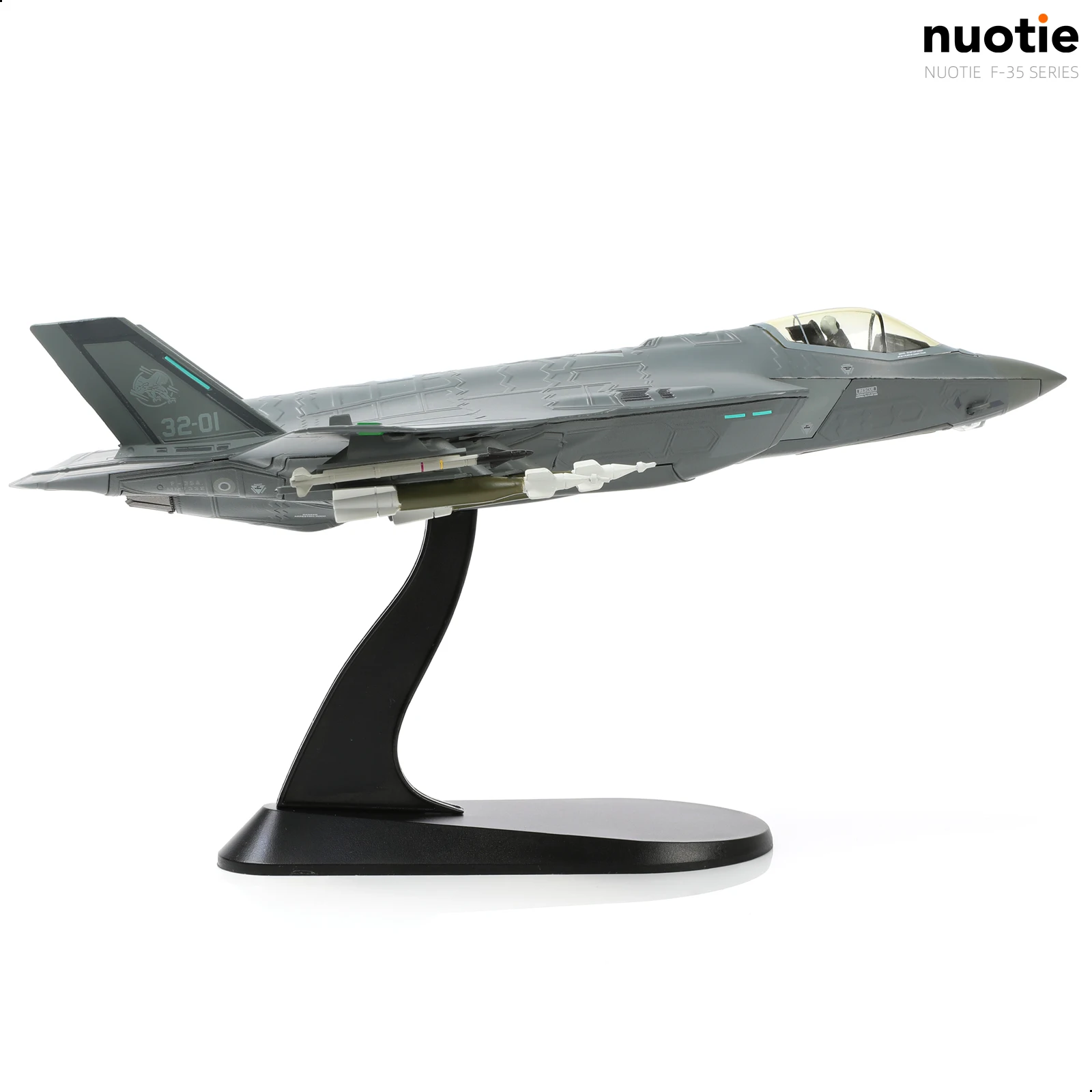 NUOTIE 1/72 F-35A Stealth Joint Attack Fighter Diecast Metal Model with Stand Adult Military Enthusiast Collection Display Gift