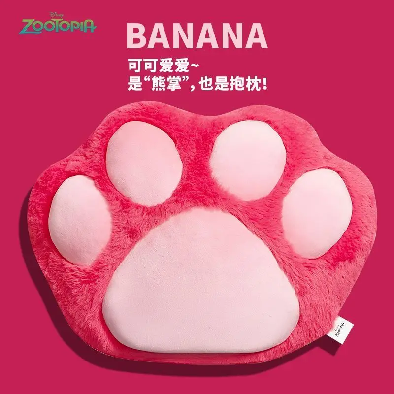 Disney Zootopia Marshmallow Series Pink Paw Shape Pillow Soft Plush Cute Paw Cushion Cartoon Home Decor Birthday Holiday Girls