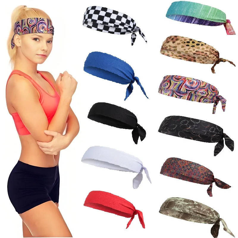 

Цветная эластичная спортивная повязка на голову для тенниса, унисекс, для мужчин, женщин, мальчиков и девочек, повязка на голову для тренажерного зала, фитнеса, йоги, повязки для волос, спортивные головные уборы