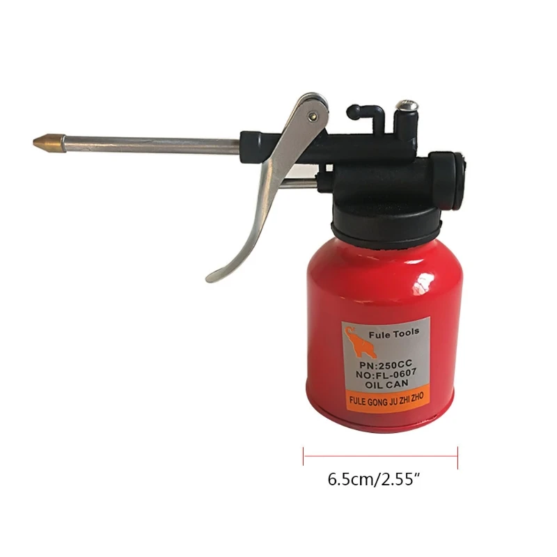 250ml Oil Can Plastic Hose Refueling Pot High Pressure Oiler Grease Gun Pump Auto Accessories