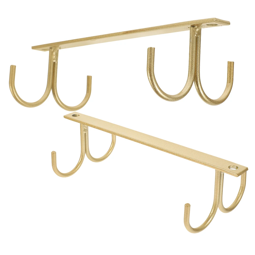 

2Pcs Hooks Cup Holder Coffee Mug Hanger Under Cabinet Rack Iron Material Spacesaving Kitchen Storage Organizer Multifunctional