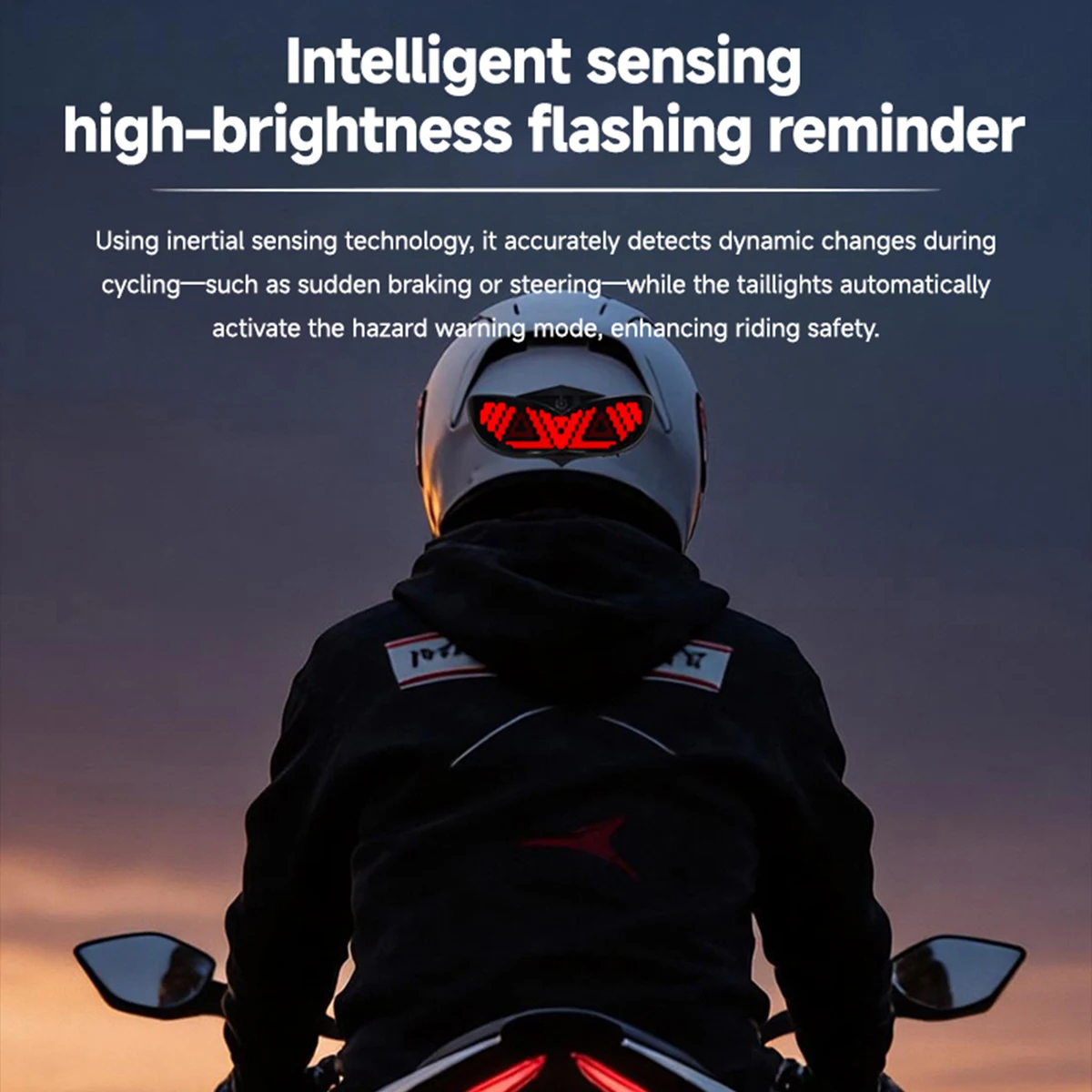 Motorcycle Helmet LED Decorative Light Dynamic Expression Warning Lights Universal for Bicycles and Motorcycles APP Control view 4