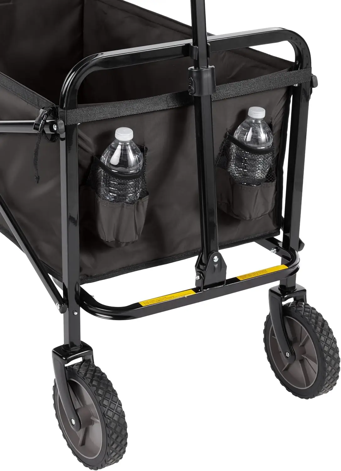 Collapsible Folding Wagon, Heavy Duty, Utility Wagon for Sports, Camping, Garden, and Shopping, Black