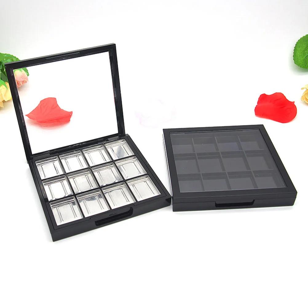 

2 Pcs Empty Eye Shadow Box Blusher Tray Makeup Organizer Container Compartment Eyeshadow Case Travel