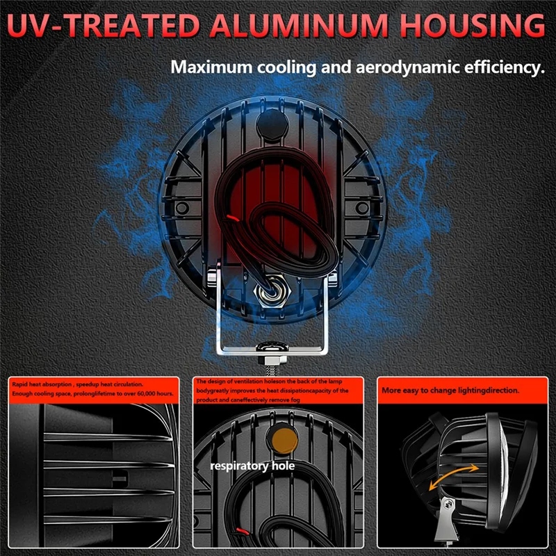 

A42M-круглые светодиодные внедорожные фонари, противотуманные фары, 4,5-дюймовое внедорожное освещение, рабочий свет для грузовиков, тракторов, квадроциклов, UTV, лодок