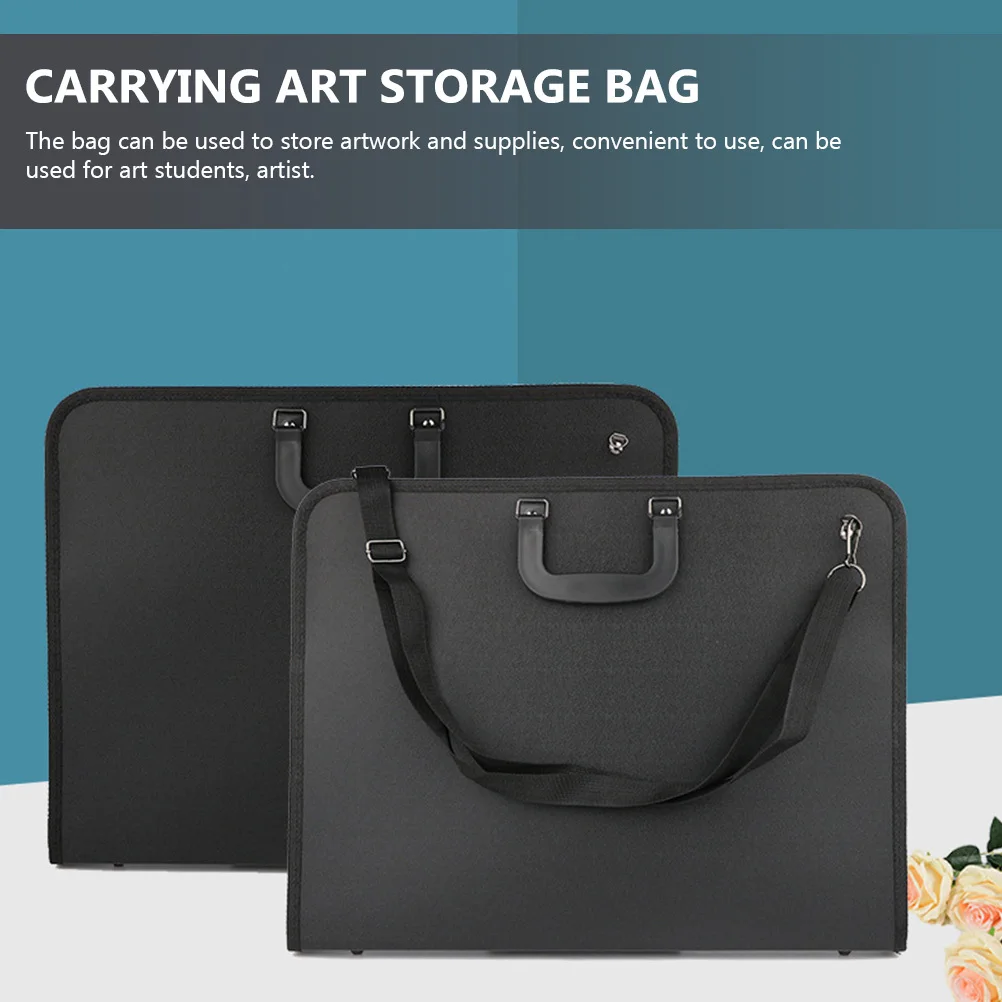 حقيبة تخزين فنان A3 مقاومة للماء من قماش أكسفورد خفيفة الوزن ومحفظة فنية منظمة ومقصورات أقلام رصاص داخلية للسفر
