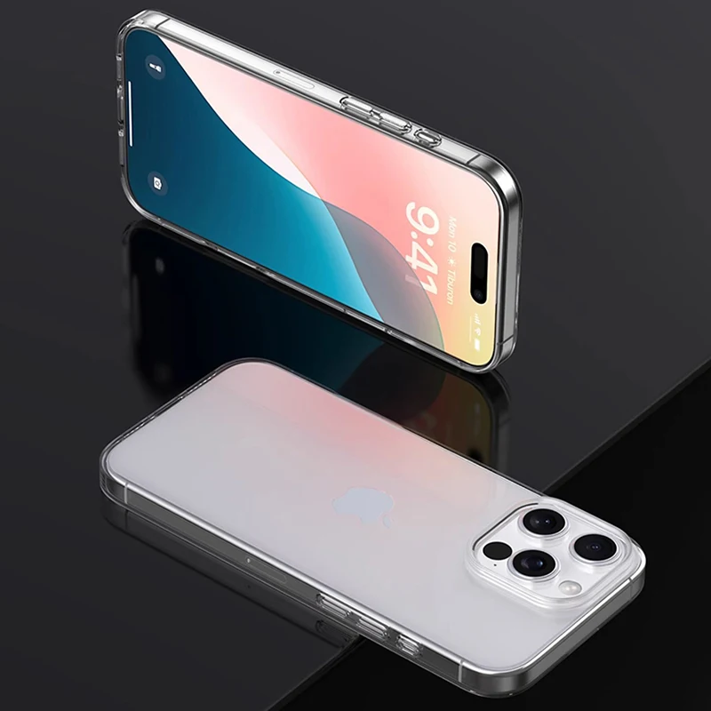 

Luxury Transparent Silicone Soft Case For iPhone 17 Air 16E 16 15 14 13 12 11 Pro Max Plus Mini Ultra Thin Clear Back Cover Capa
